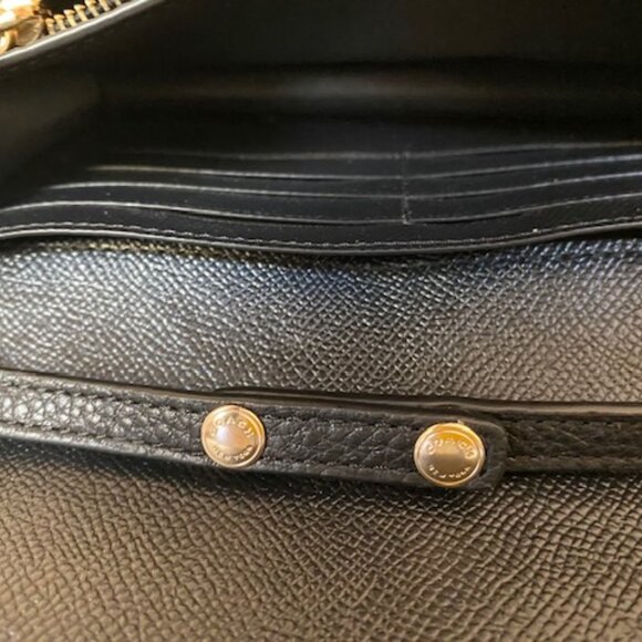 Coach F30256 Pebbled Leather Foldover Crossbody/Clutch Black - Picture 10 of 15